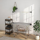 PawHut Adjustable Dog Grooming Table with 2 Safety Slings - Grey-Mesh metal basket below tabletop for easy and convenient storage of your tools, whilst the mesh prevents any water and liquid build-up for hygiene