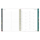 Blueline 17 Months Weekly/Monthly Planner - August to Dec - 11" H x 8"-1/2" W - Flower Design - English-Password section