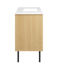Modway Chaucer 48" Single Sink Bathroom Vanity - Oak/White-Wood Grain Laminate