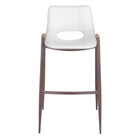 Zuo Desi Barstool - White/Walnut - Set of 2-Plush and durable faux leather fabric