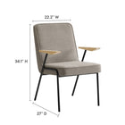 Modway Vista Dining Armchair - Sand-Solid Wood Armrests