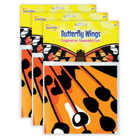 Insect Lore-3 Dress-Up Painted Lady Butterfly Wings - Pack of 3-Realistic butterfly patterns with bright printing on both sides