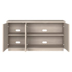 Hudson&Canal Hanson Rectangular Fluted TV Stand for TV's up to 55" - Alder White-Accommodates TVs up to 55" for your entertaining space