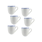 Casa Domani Café Coupe Mug - 370ml - Blue - 6 Pack-Made of Porcelain