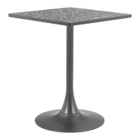 Zuo Spot Bistro Table - Black-Faux Terrazzo MDF square shape tabletop