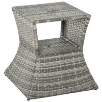 Outsunny - Table basse d’extérieur en rotin osier, gris mélangé-Idéal pour votre terrasse, au bord de la piscine, balcon et jardin