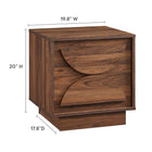Modway Bulwark 2-Drawer Nightstand - Walnut-Semi-Circle Motifs