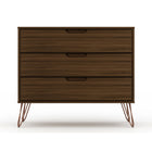 Manhattan Comfort Rockefeller Mid-Century Modern 3-Piece Bedroom Dresser Set - Brown-Home Assembly Required. All Hardware Included