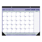 Blueline 13 Months Monthly Academic Desk Pad - July to July - 21 1/4" L x 16" W - Bilingual-13 Months, July to July