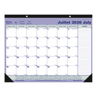Blueline 13 Months Monthly Academic Desk Pad - July to July - 21 1/4" L x 16" W - Bilingual-13 Months, July to July