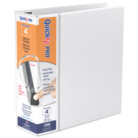 Davis Group QuickFit Pro HD Single Touch Pin-Lock 4" View Binder - White-White