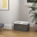 PawHut Large Elevated Dog Bowl Stand with Bowl and Storage - Grey-Colours: Grey, White 