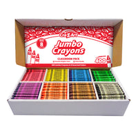 Cra-Z-Art Jumbo Crayon Classroom Pack - 8 Colour - 400 Pack-Assortment of 8 colors - each is vivid and bright