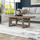 Hudson&Canal Breslow 47"W Rectangular Coffee Table - Antiqued Grey Oak-Clean with a soft, dry cloth and no harsh chemicals or abrasive cleaning materials