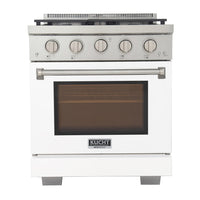 Kucht 30" KFX-X Series Pro Style Propane Gas Range - Stainless Steel/White-New true simmer burners for precise low heat cooking