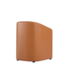 Manhattan Comfort Anna Round 23.23" Modern Faux Leather Upholstered Dining Armchair - Saddle-Made to Last. Commercial Grade Product