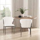 Manhattan Comfort - Lot de 2 chaises de salle à manger modernes Kirsten 20,5 po en similicuir blanc-Revêtu d’un similicuir luxueux avec des coutures raffinées