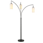 Hudson&Canal Aspen 3-Light Torchiere Floor Lamp with Fabric Shade - Blackened Bronze/White-Rated for three 100W incandescent bulbs - 9W LED bulbs, 23W fluorescent (CFL) bulbs, or 9W self-ballasted LED bulbs, E26-base bulbs, Bulbs not included