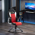 HOMCOM PU Leather Racing Gaming Chair with Flip Up Armrests - Red-Thick and non-deformable padded headrest, backrest, armrest and seat for ultimate comfort