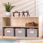 Guidecraft EdQ Essentials 24" 2-Shelf Open Storage - Natural-Features rounded edges and an easy-to-clean finish