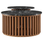 Modway - Fortitude Manche Surface en faux marbre Table basse de nidification - Noir noyer-10