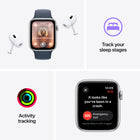 Apple Watch SE (2nd generation) - 40mm - GPS - Starlight Aluminum Case with Starlight Sport Band - Small / Medium-A Powerful Fitness Partner - The Workout app gives you a range of ways to train plus advanced metrics for more insights about your workout performance. And Apple Watch comes with three months of Apple Fitness+ free
