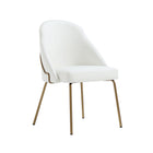 Manhattan Comfort Gracie 24.2" Modern Leatherette Upholstered Dining Chair - White and Gold-Weight Capacity: 275 lb. Each