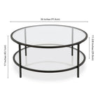 Hudson&Canal Sivil 36"W Round Coffee Table with Glass Top - Blackened Bronze-9