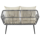 Manhattan Comfort - Ensemble de conversation moderne Portofino pour patio, 4 personnes, avec table basse - gris et crème - ensemble de 4-Assemblage à domicile requis Tout le matériel inclus