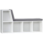 HOMCOM - Bibliothèque avec coin lecture - gris-5 compartiments ouverts pour organiser vos objets de manière ordonnée 