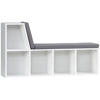 HOMCOM - Bibliothèque avec coin lecture - gris-5 compartiments ouverts pour organiser vos objets de manière ordonnée 