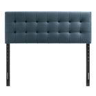 Modway Lily Stain-Resistant Performance Velvet Queen Size Headboard - Cadet Blue-Five Mounting Positions