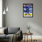 Nikita Kucherov Lightning Action - Framed Canvas - 31" x 22"-Ready to hang - arrives fully assembled