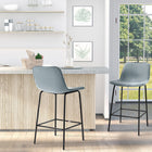 HOMCOM - Tabourets de bar rembourrés en microfibre - gris clair - paquet de 2-Recouverts d’un tissu en microfibre doux effet cuir, résistant à l’abrasion et aux taches 

