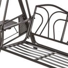 Outsunny 3-Seater Porch Swing Heavy Duty with Tilt Canopy - Dark Blue-3.25" Thick padded cushions and 2 round pillows offer extra seating comfort
