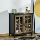 HOMCOM 31.5" L Kitchen Sideboard - Black-It can be used as a coffee table, bar cabinet, dining room server, or TV console