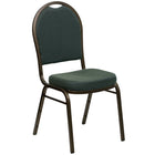 Flash Furniture – Chaise banquet empilable à dossier en dôme, siège en tissu vert 2,5 po, armature dorée (FDC03GV4003)-Capacité de poids de 500 lb