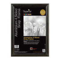 SECO Snap Poster Frame Case - 8.5 x 11 Inches - Black-Quick snap spring hinged front load frame makes it quick and easy to switch posters and pictures