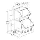 Azar - Bac de rangement en plastique extra-petit à deux niveaux - 10,25 po x 5,25 po x 5,12 po - Transparent - Paquet de 2-Accès à face ouverte pour une saisie facile et un réapprovisionnement pratique