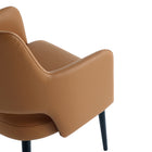 Manhattan Comfort - Chaise de salle à manger moderne Tremont 58 cm avec accoudoirs, revêtement en similicuir - couleur Saddle-Mousse à haute densité pour le confort et la durabilité