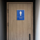 Futech Man with Braille Washroom Sign - Blue - 2 Pack-Adhesive Application included to mount