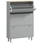 HOMCOM Shoe Cabinet with 3 Flip Drawers for 24 Pairs - Grey-Three flip drawers hold up to 24 pairs of CA 10 shoes