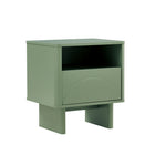 Manhattan Comfort Ella 19.7" Modern Nightstand - Sage Green-Sleek, Handle-Free Drawer for a Clean, Uncluttered Look
