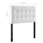 Modway Emily Biscuit Tufted Performance Velvet Twin Headboard - White-Velvet Polyester Upholstery