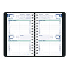 Blueline - 2026 Agenda quotidien Essential de deux jours par page - 8 po x 5 po - Noir - Bilingue-Reliure spirale double avec couverture souple d'aspect lézard