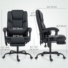 HOMCOM Office Chair with Massage - Reclining Desk Chair - Black-Its pet-friendly faux leather resists scratches and fur, making cleanup incredibly easy