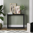 Hudson&Canal Osmond 36"W Console Table - Black Grain-Clean with a soft, dry cloth and no harsh chemicals or abrasive cleaning materials