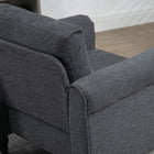 HOMCOM - Fauteuil d’appoint vintage avec accoudoirs roulés - pieds en bois de caoutchouc pour salon - gris foncé-Dimensions totales : 33,1 po l x 28,7 po P x 31,9 po H (84 x 73 x 81 cm)  
