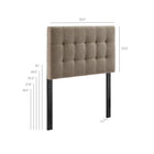 Modway Lily Upholstered Twin Size Headboard - Taupe-Twin Size Headboard
