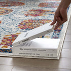 Modway Entourage Kensie Distressed Floral Moroccan Trellis Area Rug - 8 ft W x 10 ft L - Ivory Blue Red Orange Yellow-100% Frise Polypropylene